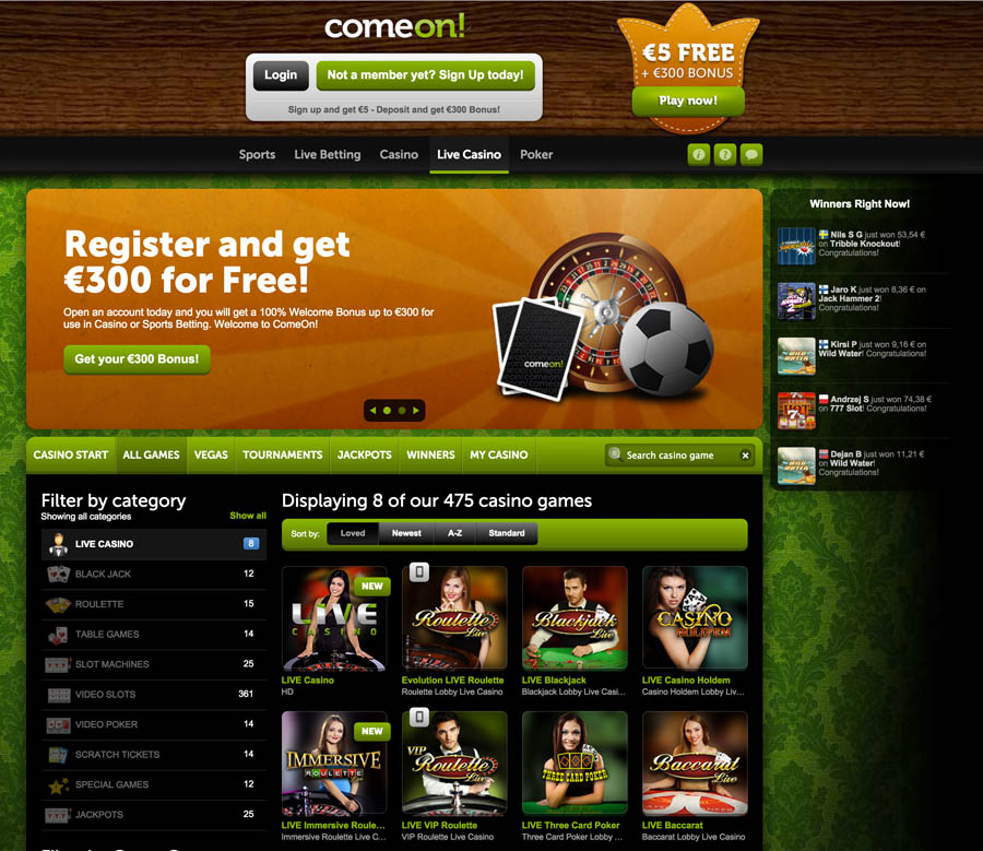 ComeOn Casino afbeelding 1
